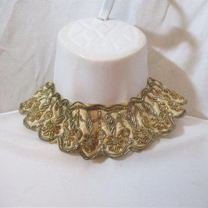 Vintage Retro NYC Beaded HANDMADE INDIA BEADED Necklace Collar Bib Hippie Indie